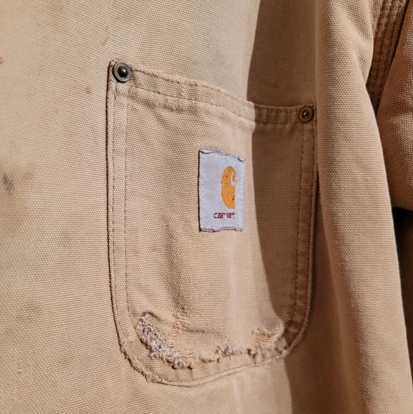 Vintage carhartt loose fit firm duck blanket-lined chore coat - Picture 3 of 6